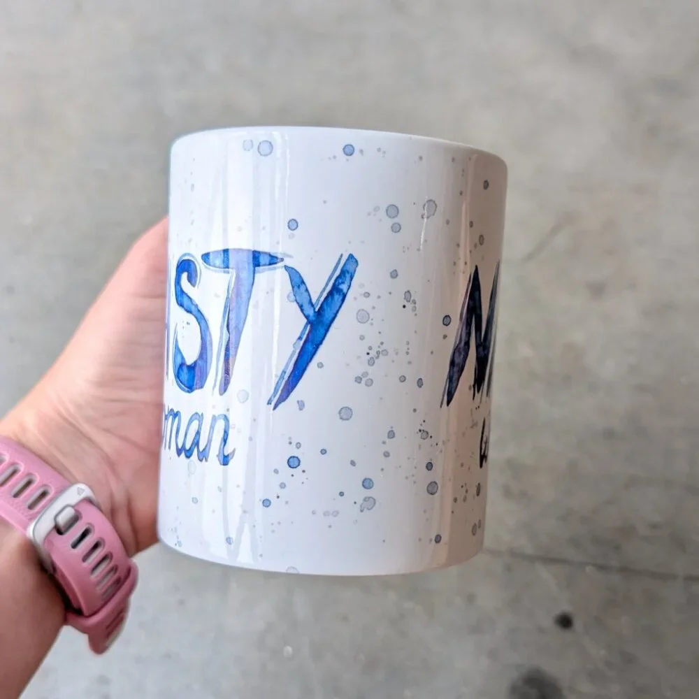 Society6 Nasty Woman White Blue Watercolor Ceramic Coffee Mug 11oz